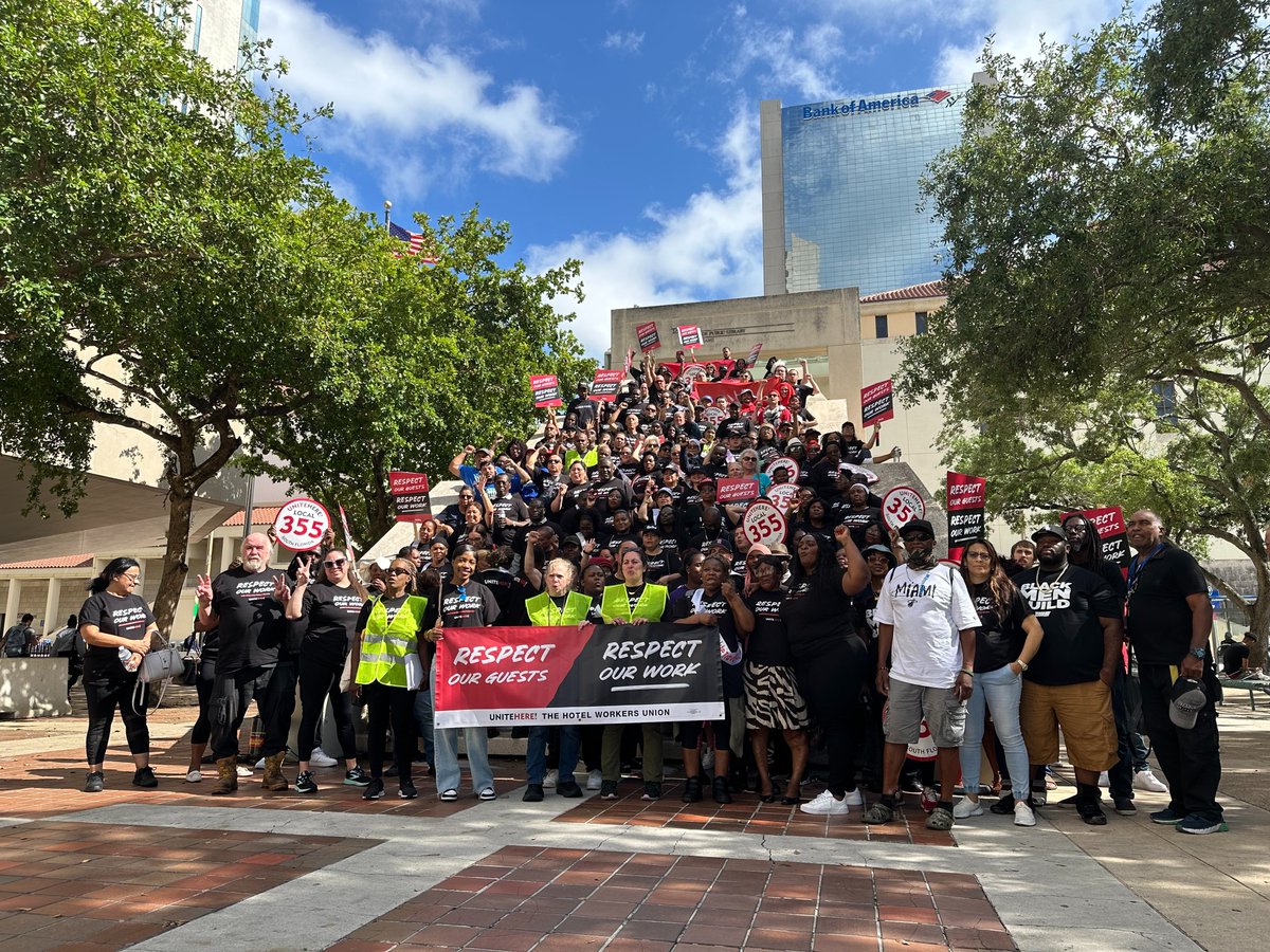 “In Florida some politicians voted to take away the living wage by preempting the state, it’s really starting to feel like it’s up to us. They’re trying to destroy all roads that leads us to a better life, we won’t stop fighting,' said Kandiz Lamb, VP @UNITEHERE_SoFla