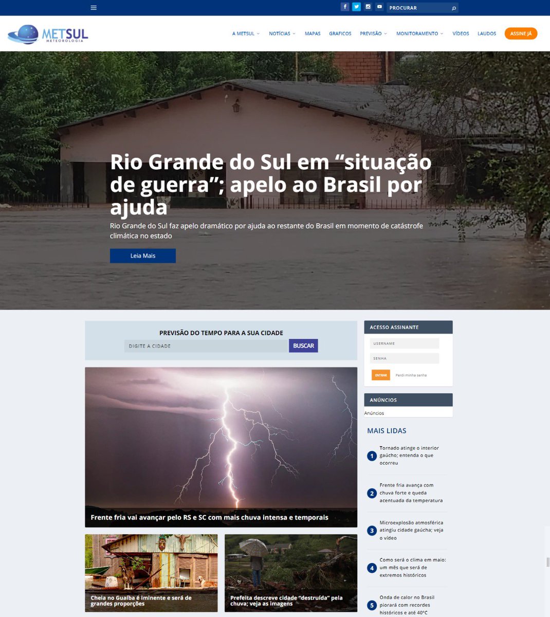 TEMPO | Capa de metsul.com nesta noite. Uma imagem que vai para os nossos arquivos em um dia excepcional na história climática gaúcha.