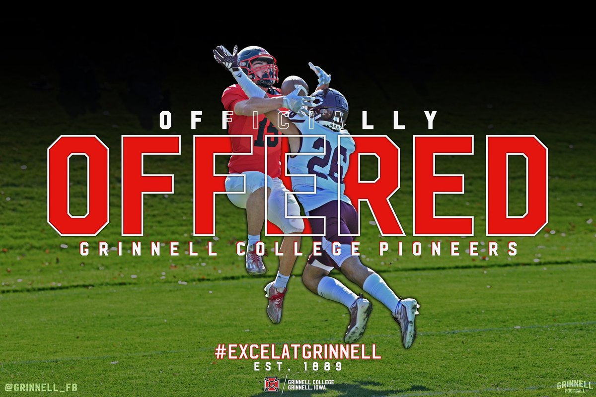 I am blessed to receive my first offer from @Grinnell_FB @CoachV_GC @BSublet #ExcelatGrinnell