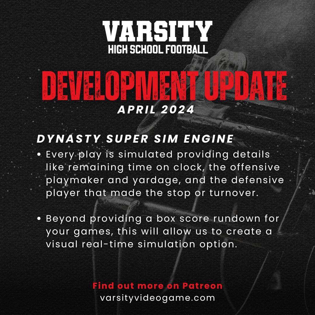 Varsity - High School Football Video Game tweet media