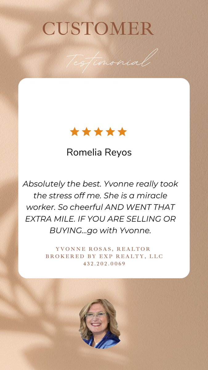 🌟🏡 I am thrilled to share this glowing review from one of our valued clients! 🏡🌟
#RealEstate #homeswithyvonne #helpfulagent  #ClientSatisfaction #