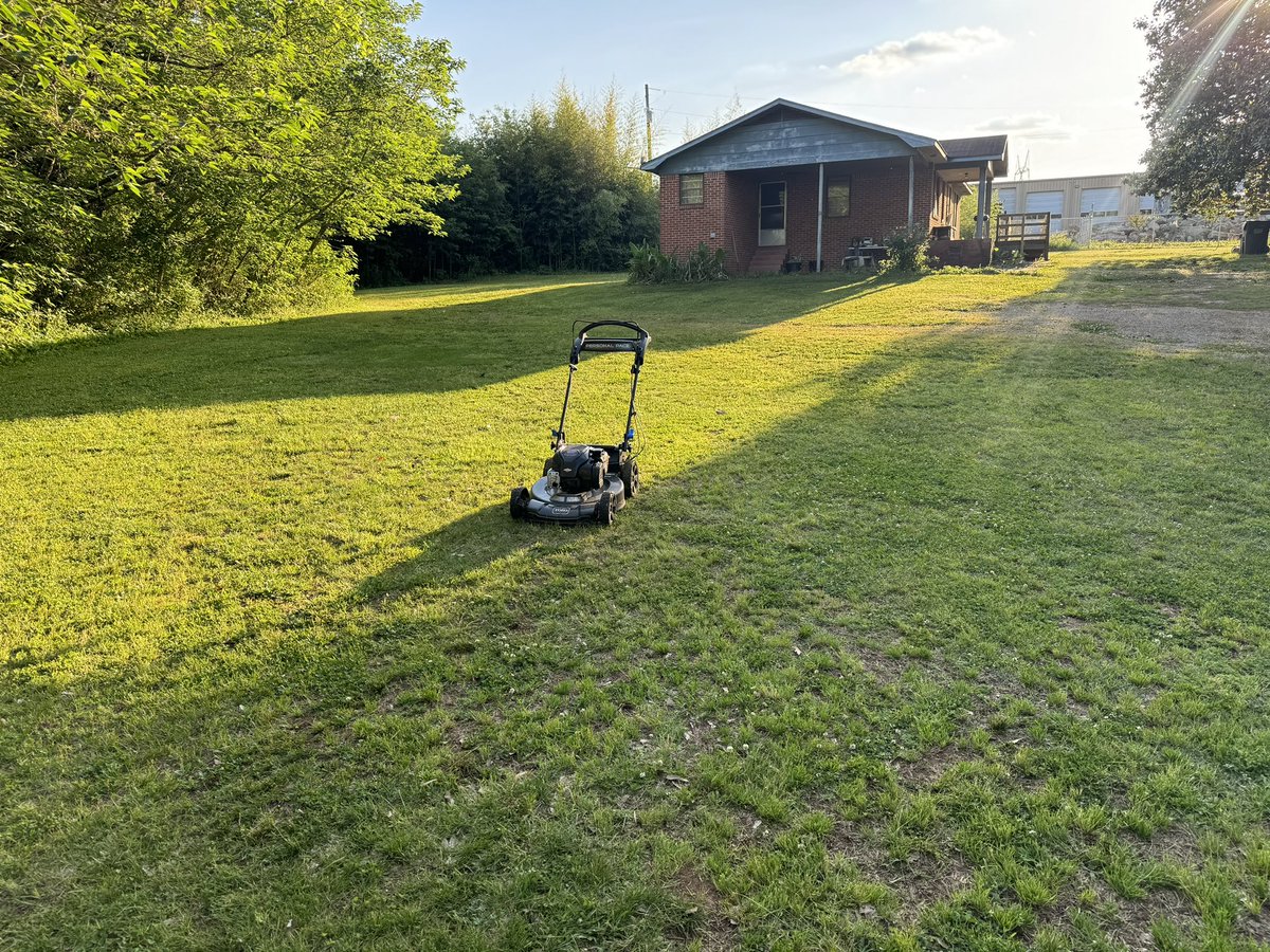 This evening I had the pleasure of mowing Mr. Washington’s lawn . He was inside resting after getting home from the doctor . Making a difference one lawn at a time