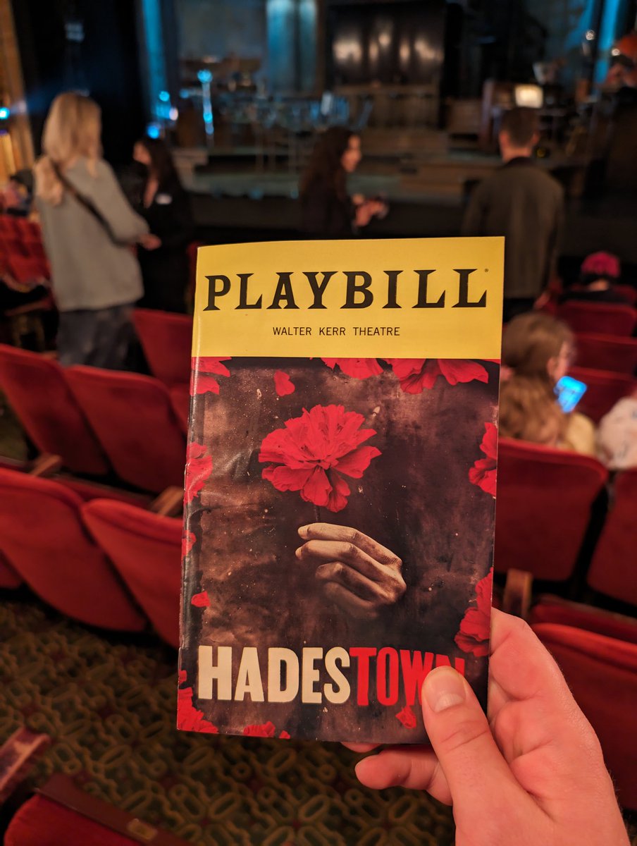 @hadestown intermission thoughts: the closer you get to the stage, the more you can see the rage and disdain on the fates faces and I'm here for every second of it. This is my 6th time of 2024 and I just fall more and more in love each time.