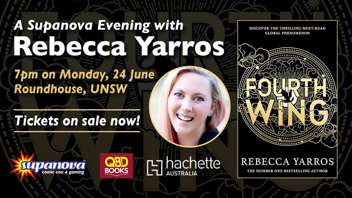 Join us for an exclusive evening with No.1 bestselling author and global phenomenon @RebeccaYarros on Monday, 24 June in Sydney!

Tickets to this exclusive event are on sale now, so visit supa.fans/EveningWithReb… for all the details and to secure yours.