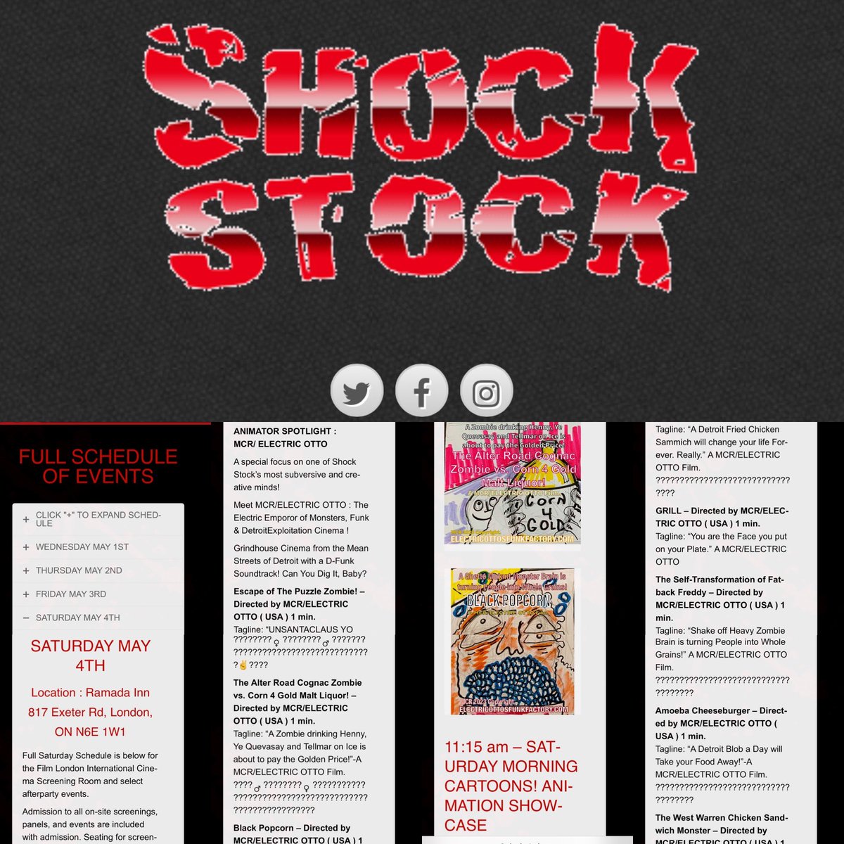 “Good News: 8 Detroitexploitation #ShortFilms Screening @SHOCK_STOCK #filmfest 2024!

Not so Good News: Won’t Be There in Person this Year 😞😖😫!! Will be there in Spirit. 

Thanks #ShockStock for the Support!
Detroitexploitation #Funk/Cinema #Worldwide!”-MCR/ELECTRIC OTTO