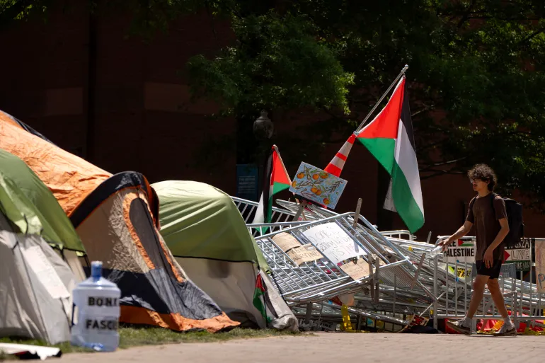 How a Gaza protest at Indiana University became a battle for free speech
Police crackdowns on nonviolent campus protests have raised questions about student rights and administrators’ biases.