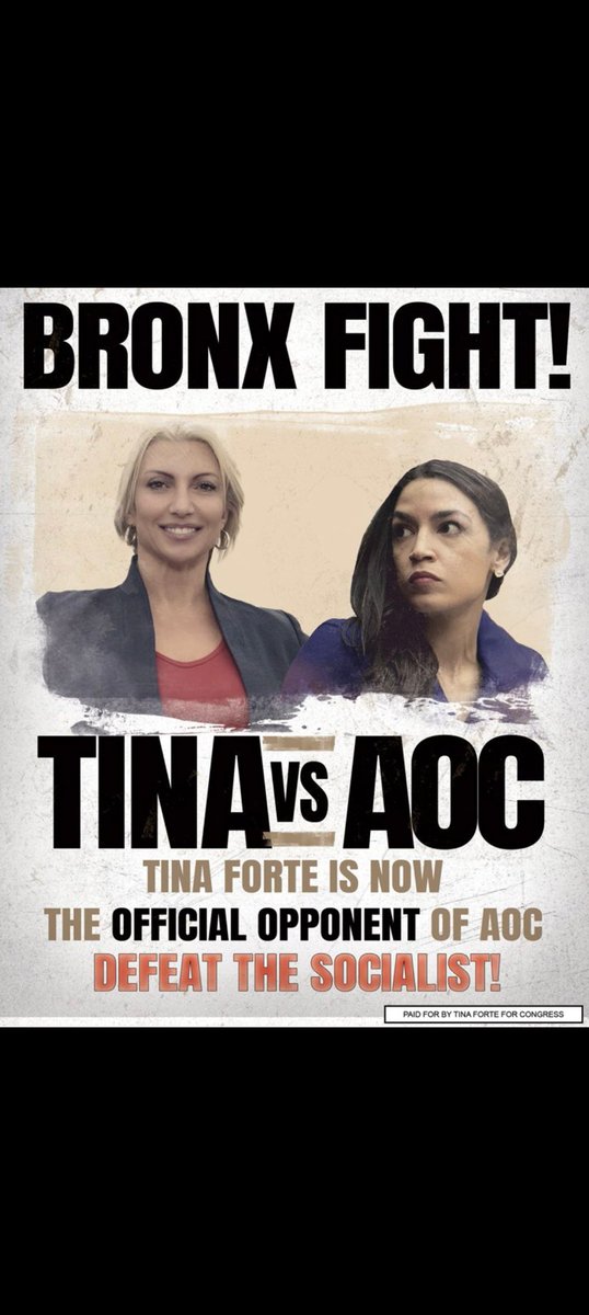 All check this out and spread the word @TinaForteUSA for the knockout. We need to get rid of AOC.