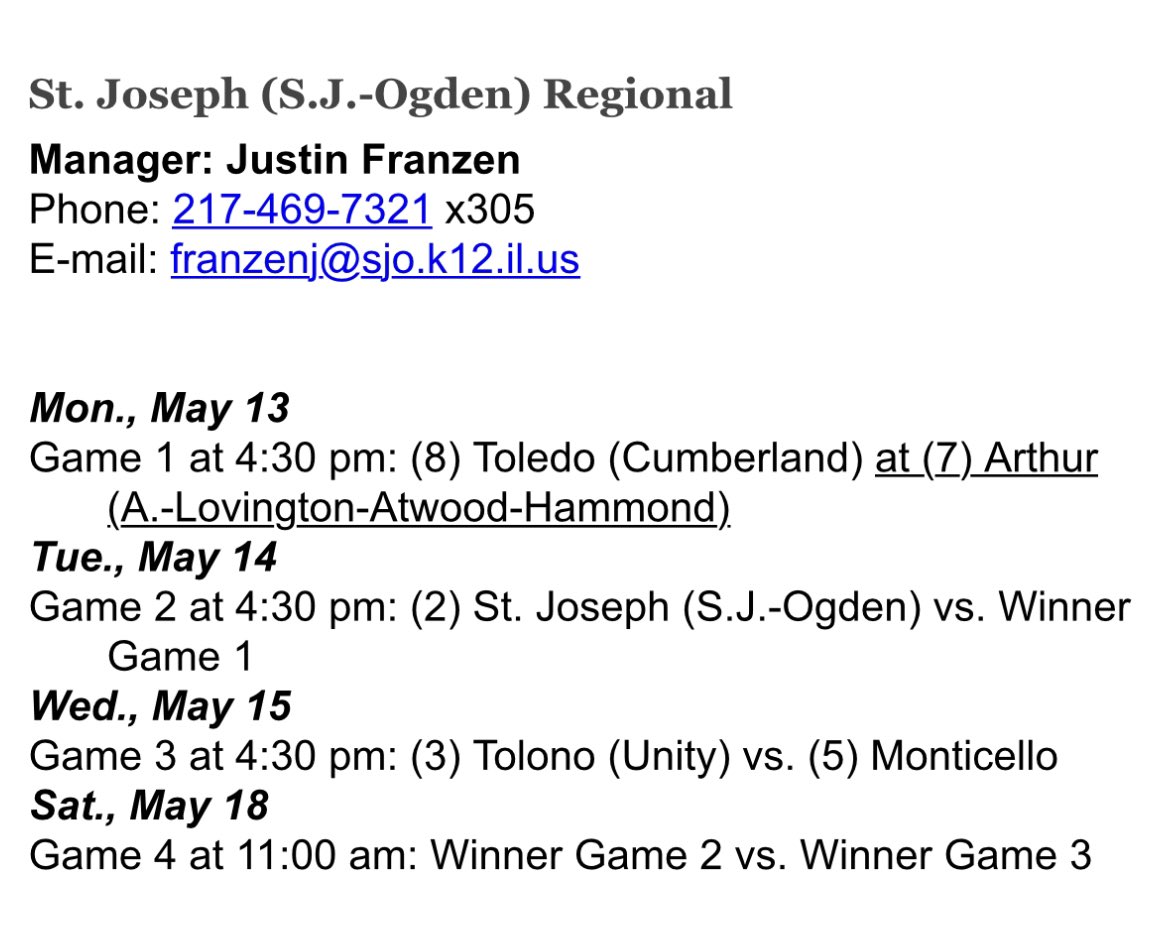 It’s official! @MontiSagesBSB earns the #1 seed in the sectional earning a first round bye. The Sages host the IHSA regional @sages_softball will travel to SJO as the #5 seed and take on conference rival Unity Rockets The postseason is a NEW season…. Records no longer matter