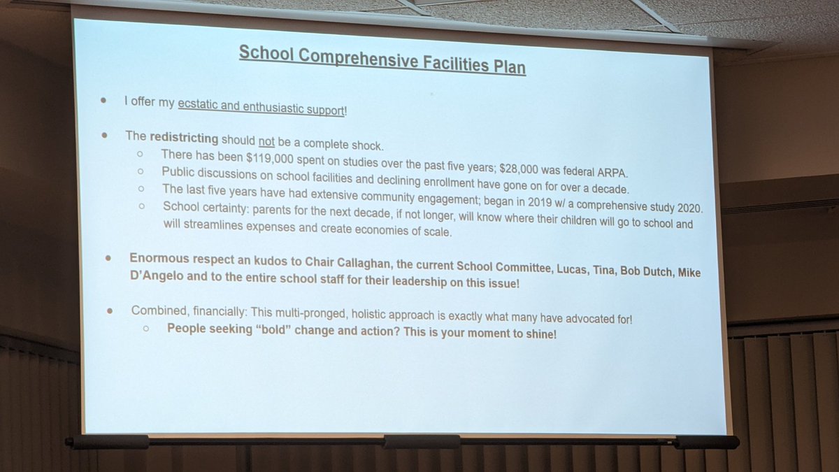 Jamie also states that he fully supports the redistricting plans
There are still some unanswered questions but those are for the implementation and to be worked out as we go