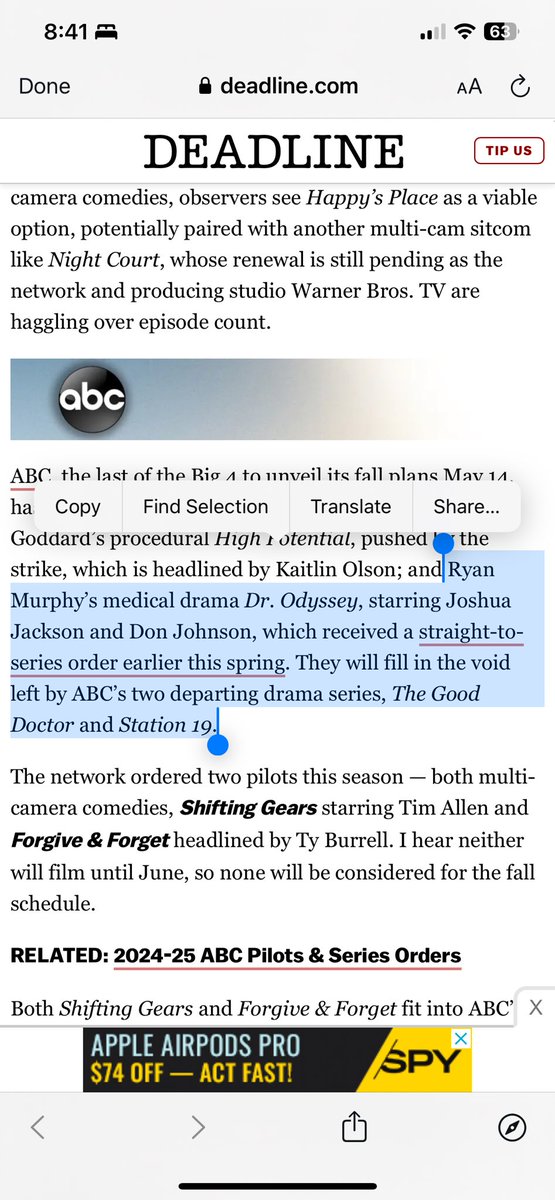 ABC Your spin on budget balancing rings hollow when you greenlit a pricey Ryan Murphy medical drama to replace #Station19. The numbers don't add up, & neither do your executive talking points. It's time to prioritize quality storytelling & reward well rated shows #SaveStation19