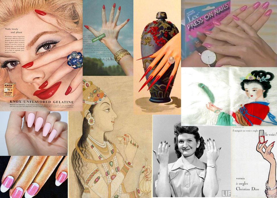 You must be unfamiliar with the history of women’s beauty! I can help. Long nails as a beauty standard can be traced back to ancient China. In many cultures around the world, long nails have been a status of wealth, as it meant you didn’t need to use your hands like labourers &