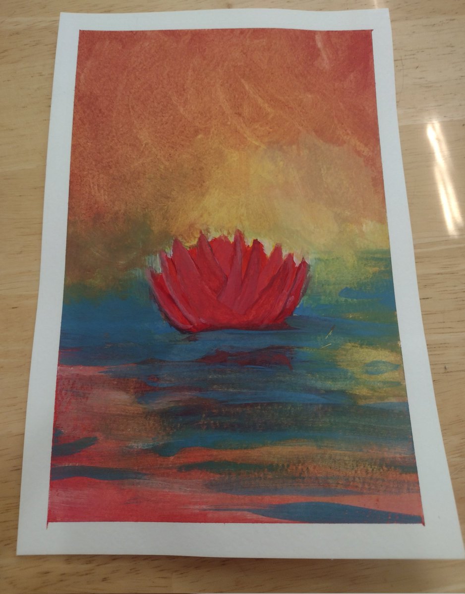 A big shout out to @_TruckDog_ ...I received his beautiful art piece today. This Lotus watercolor captured my interest immediately. Beautiful colors & energy. Thanks so much, my friend. If you want some cool art, just check him & Cuddy Art out! 💗🥰