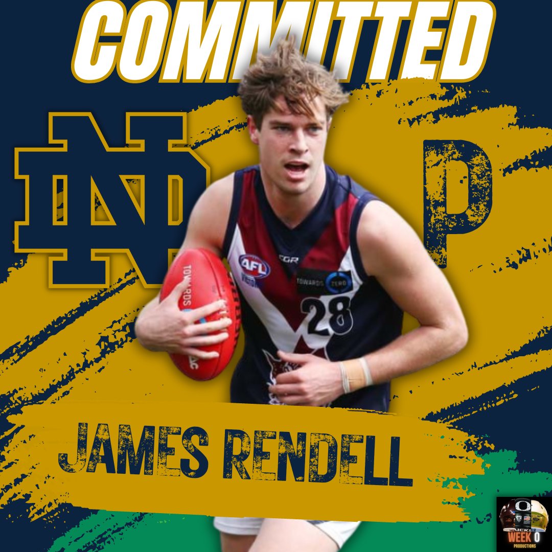 BREAKING: Australian Punter James Rendell has officially Committed to the Notre Dame Fighting Irish!☘️👀 Rendell is an Australian Rules Football player and was previously committed to Hawaii. Notre Dame quickly fills the hole at Punter after losing Bryce McFerson to the portal…