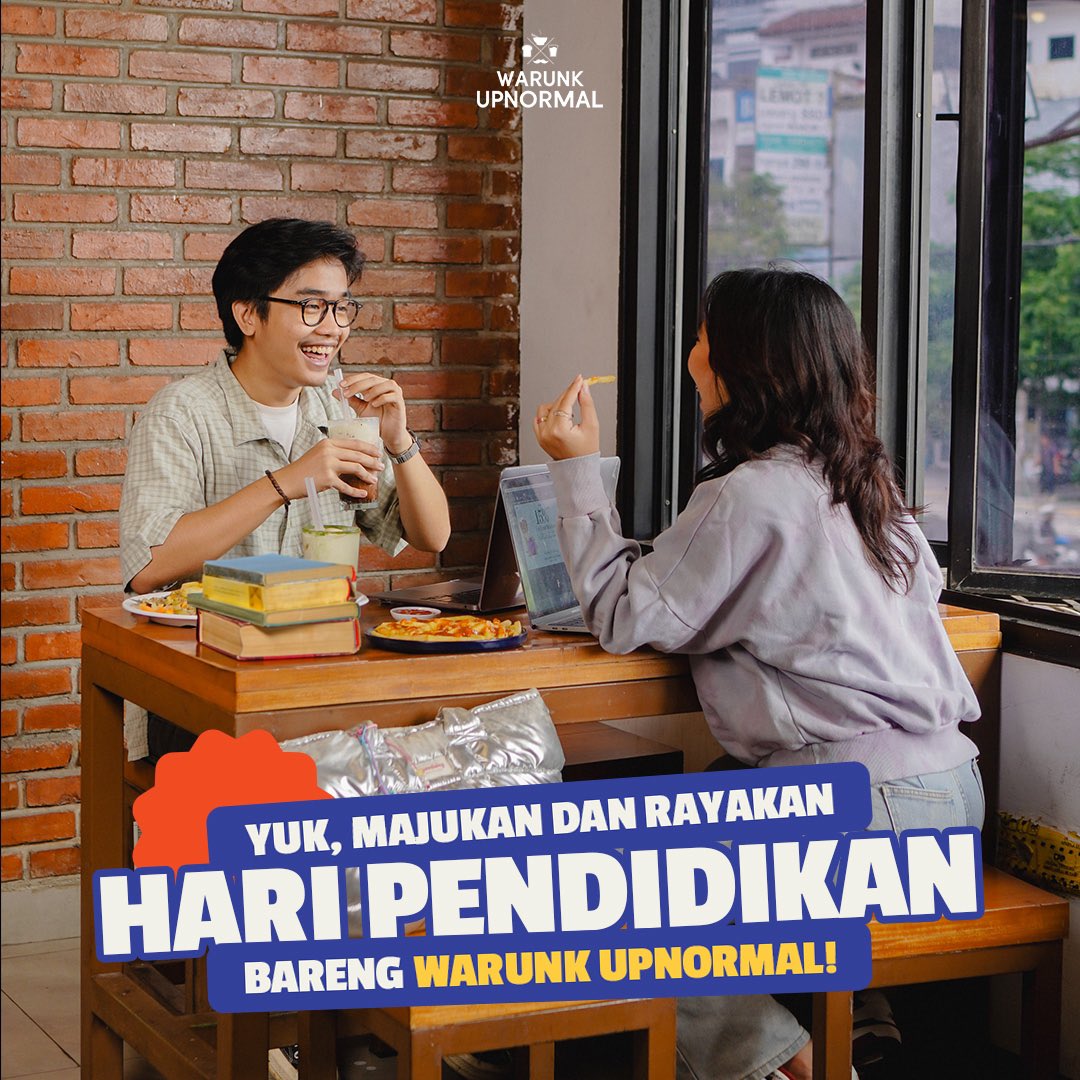 Selamat Hari Pendidikan Nasional 2024!

Yuk, kita tingkatin semangat belajar dan bikin lingkungan pendidikan yang seru dan inspiratif bareng-bareng!

#WarunkUpnormal
#KebersamaanDiUpnormal