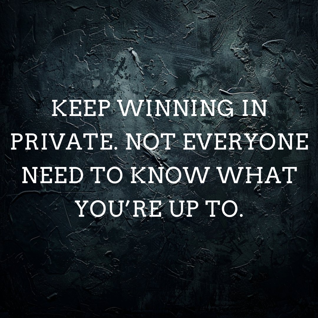 Keep winning in private. Not everyone need to know youre up too.

🔥 Follow @creatingbankroll

#entrepreneurmotivation
#businessinspiration
#financialfreedom
#investmenttips
#wealthbuilding
#learningeveryday
#successmindset
#entrepreneurialjourney