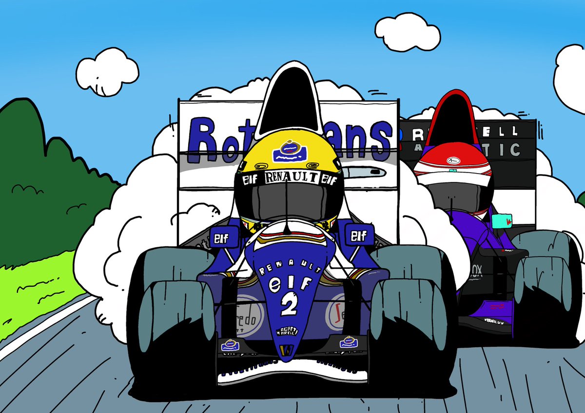 「『ウィリアムズ・FW16』 #F1 #AyrtonSenna #チョロQ」|ガンビーのイラスト