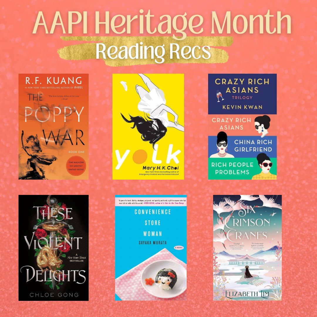 May is Asian American & Pacific Islander Heritage Month, and we wanted to highlight some great reads by some AAPI authors! If you read any of these, or have any other AAPI authors you recommend, let us know!