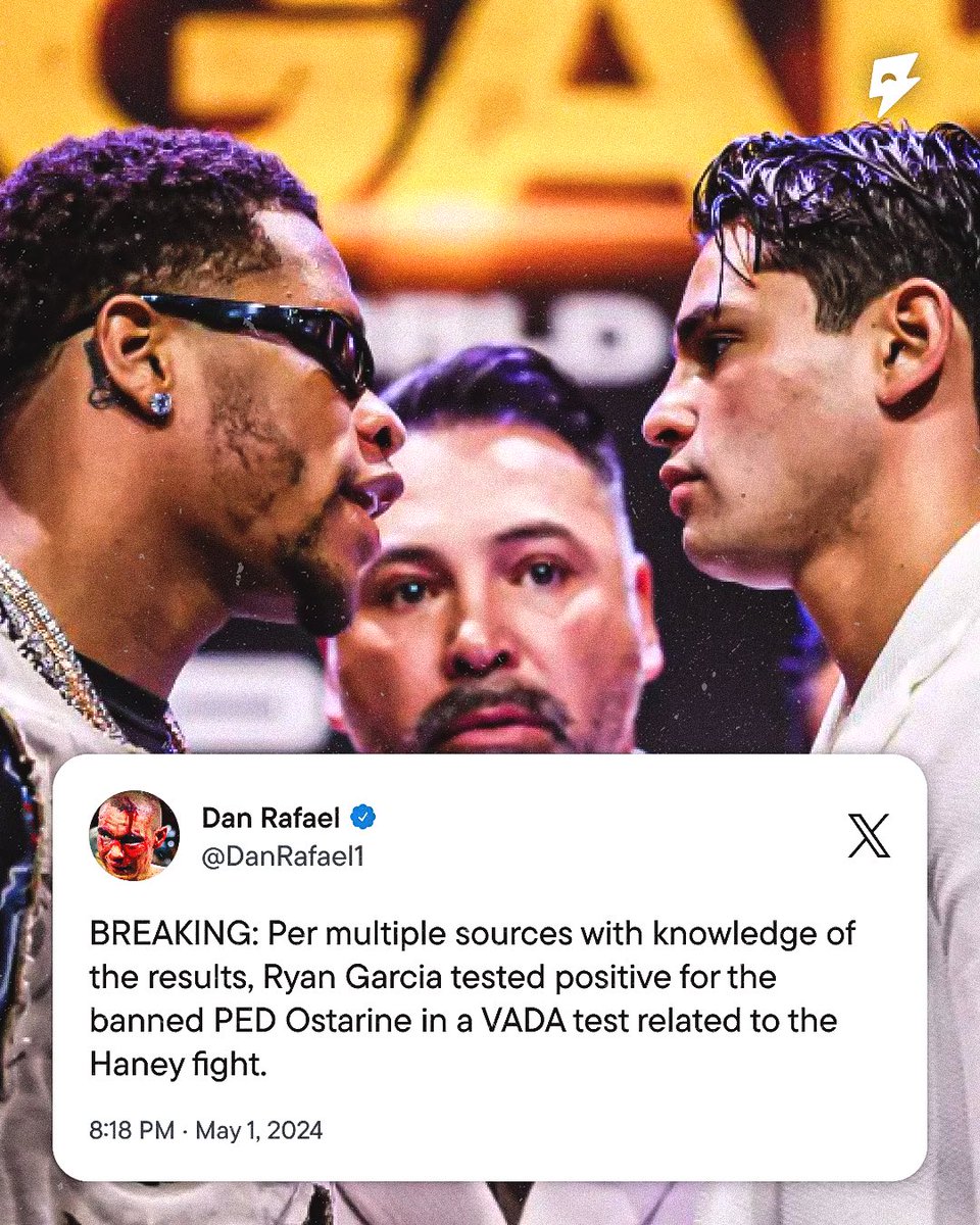 Ryan Garcia tested POSITIVE for banned PED usage for the Devin Haney fight 😳🚨 (via @DanRafael1)