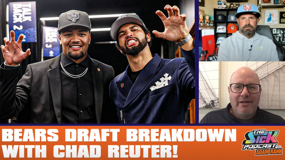 🚨New Episode🚨 @chad_reuter joins @adamrank to break down the #Bears draft! Full pod👇 Watch: youtube.com/live/dpp9816zK… Listen: traffic.megaphone.fm/SICMED14497381… #thesickpodcast