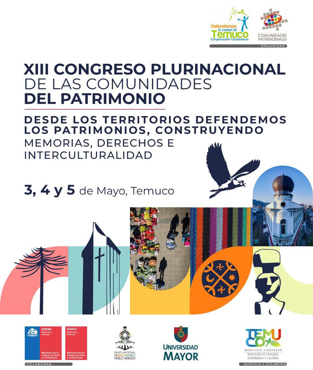 Más de 200 líderes y lideresas de todo Chile, representando a 53 comunas y 13 regiones, darán vida en Temuco al XIII Congreso Plurinacional de las Comunidades de Los Patrimonios. <a href="/Defendamos_Tko/">Defendamos Temuco</a> <a href="/chilepatrimonio/">Patrimonio de Chile</a> 

Aún puedes inscribirte docs.google.com/forms/d/e/1FAI…