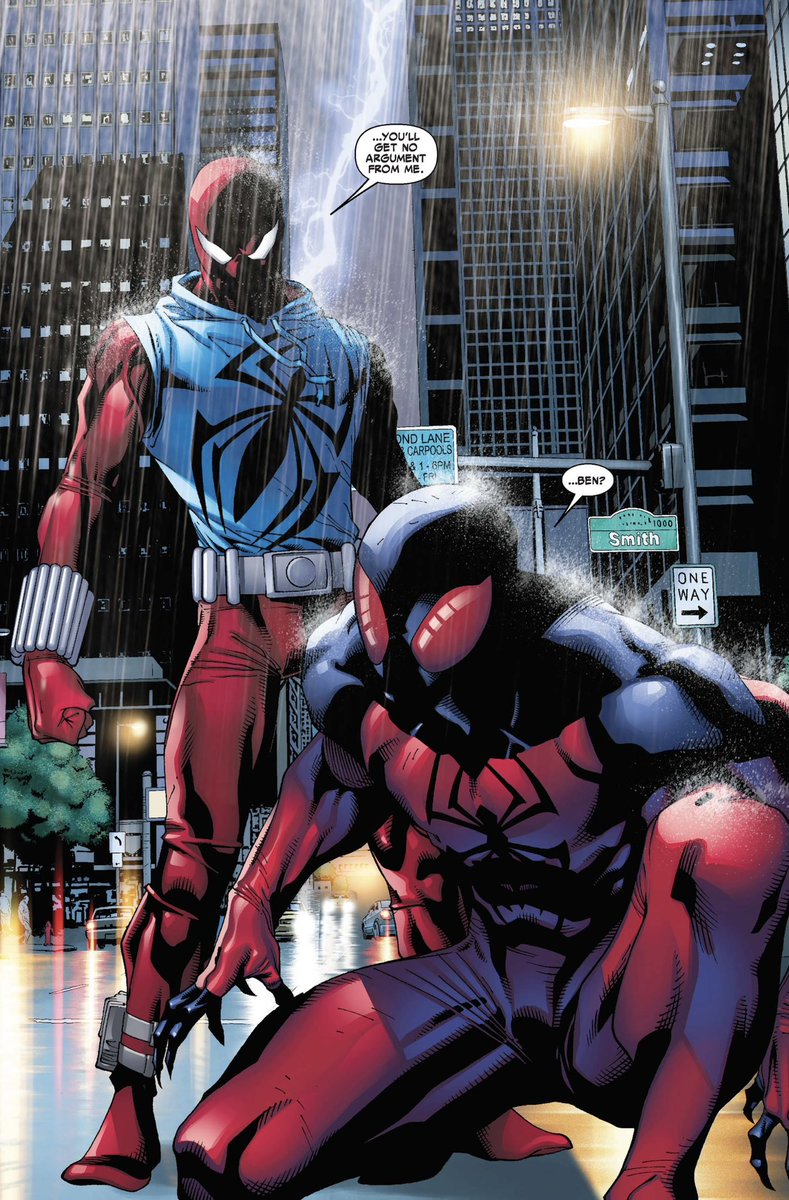 Both of Peter Parker’s clones have these cool ass Spider-Man Suits. Makes Peter look like a basic bitch. Scarlet Spider #21