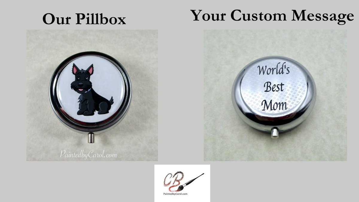Know a Scotty lover? This cute pillbox ships from our Etsy shop the next business day. We have more than 80 breeds and hundreds of exclusive designs. #Scotty #Gifts paintedbycarol.etsy.com/listing/147280…