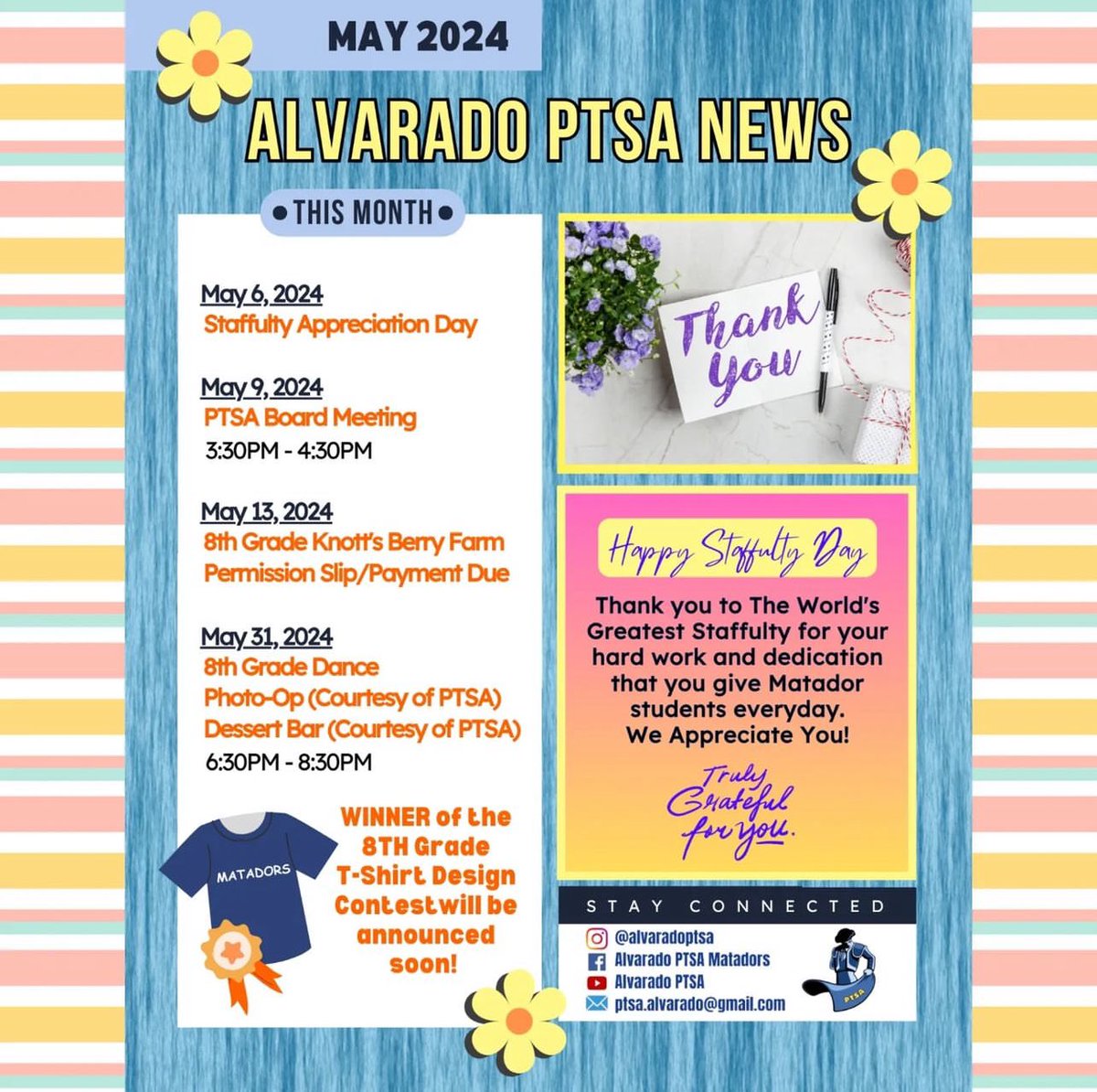**AIS PTSA MAY 2024 NEWSLETTER** Checkout this month's events! 😃 #AlvaradoPTSA