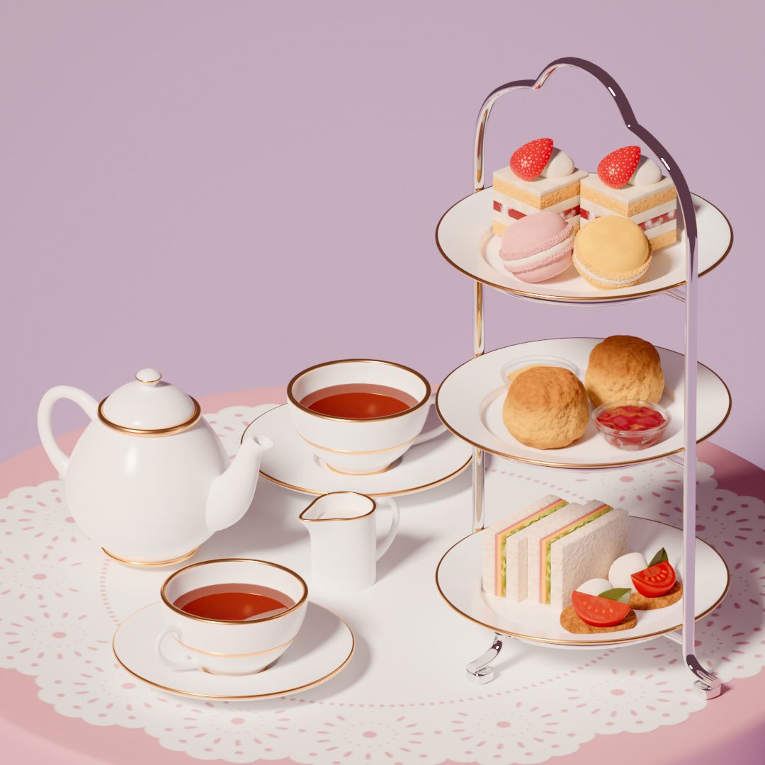 アフタヌーンティー🫖☕️🍰

#blender #blender初心者 #3DCG #b3d