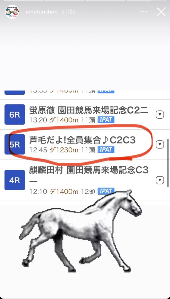 6レースがぱっつんで4レースがくろいのかな？みんな🐴💭