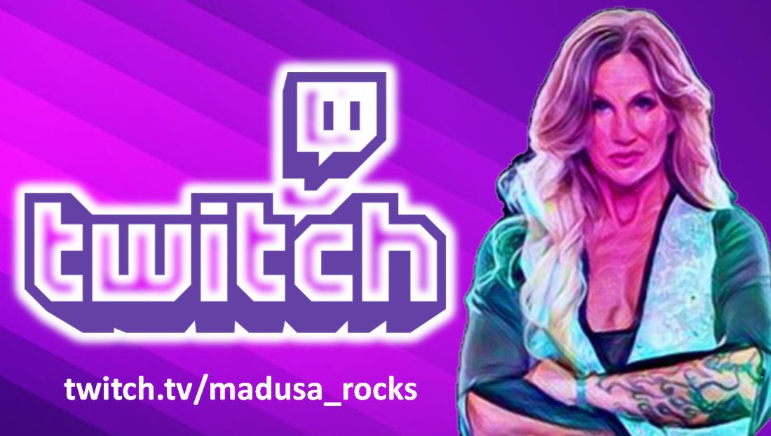 LIVE TONIGHT! We start in just a few minutes at 9pm ET, so get in on the fun! 🔥 Twitch.tv/madusa_rocks