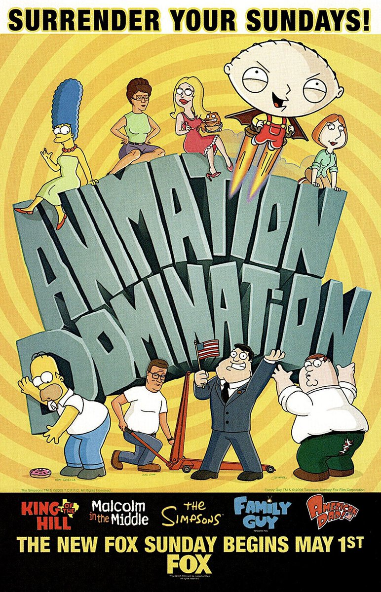 📺On May 1, 2005, Fox debuted its ‘Animation Domination’ programming block