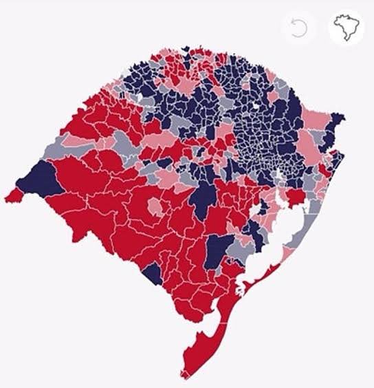 Quando vão parar de generalizar “O Sul”? O RS tem uma força politica da esquerda ENORME, diferente dos dois mais acima. Terra de Olivio, Brizola e tantos outros. É triste ter que ler comentários que os gauchos tem que sofrer como estamos por supostamente sermos “bolsonazis”