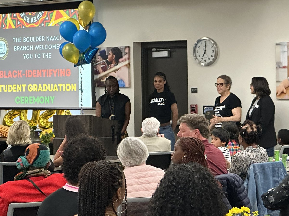 Wonderful turnout to celebrate the Class of 2024 @BVSDcolorado and @SVVSD during the Black-Identifying Student Graduation Ceremony. Thank you @BoulderNaacp for organizing this outstanding gathering. #BVSDProud #BVSDisThePlacetoBe
