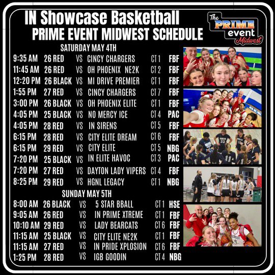 #ShowcaseBasketball #GameDay

🚨 Come check out “The Show” ⛹🏻‍♀️
The Prime Event <a href="/SelectEventsBB/">Select Events Basketball</a> 

<a href="/ShowcaseMediaCo/">Indiana Showcase Girls Basketball</a> #Basketball
<a href="/coachbeckett/">IGBRR Hoops</a> <a href="/IGBRRMedia/">IGBRR Media</a> ✍🏼 
<a href="/MasonHAsher/">Mason Asher</a> <a href="/PrepGirlsHoops/">Prep Girls Hoops 🏀</a> 
<a href="/CertifiedBball/">Certified Basketball</a> <a href="/JrAllStarBB/">Jr. All-Star Girls Basketball</a> 🏀