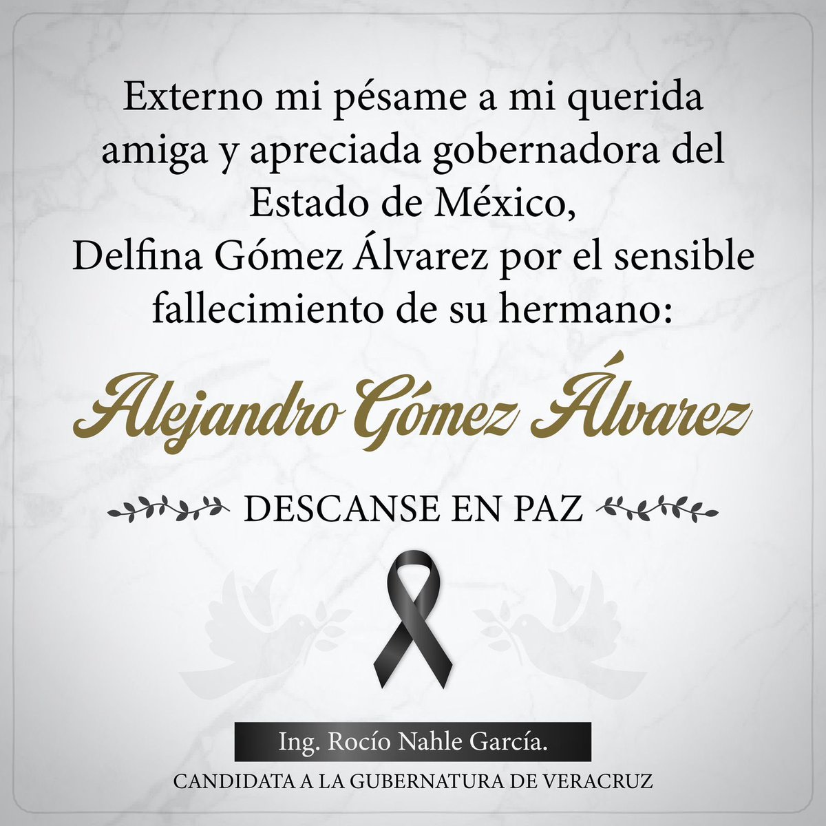 Mis más sentidas condolencias a la querida amiga @delfinagomeza por el sensible fallecimiento de su hermano. QEPD 🙏