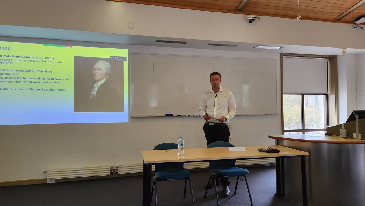 Very interesting UNEBS Seminar @UniNewEngland of PhD (c) Mathew Frith (Fed Univ Australia) discussing about the Theory of Individuality in American Protectionist Thought