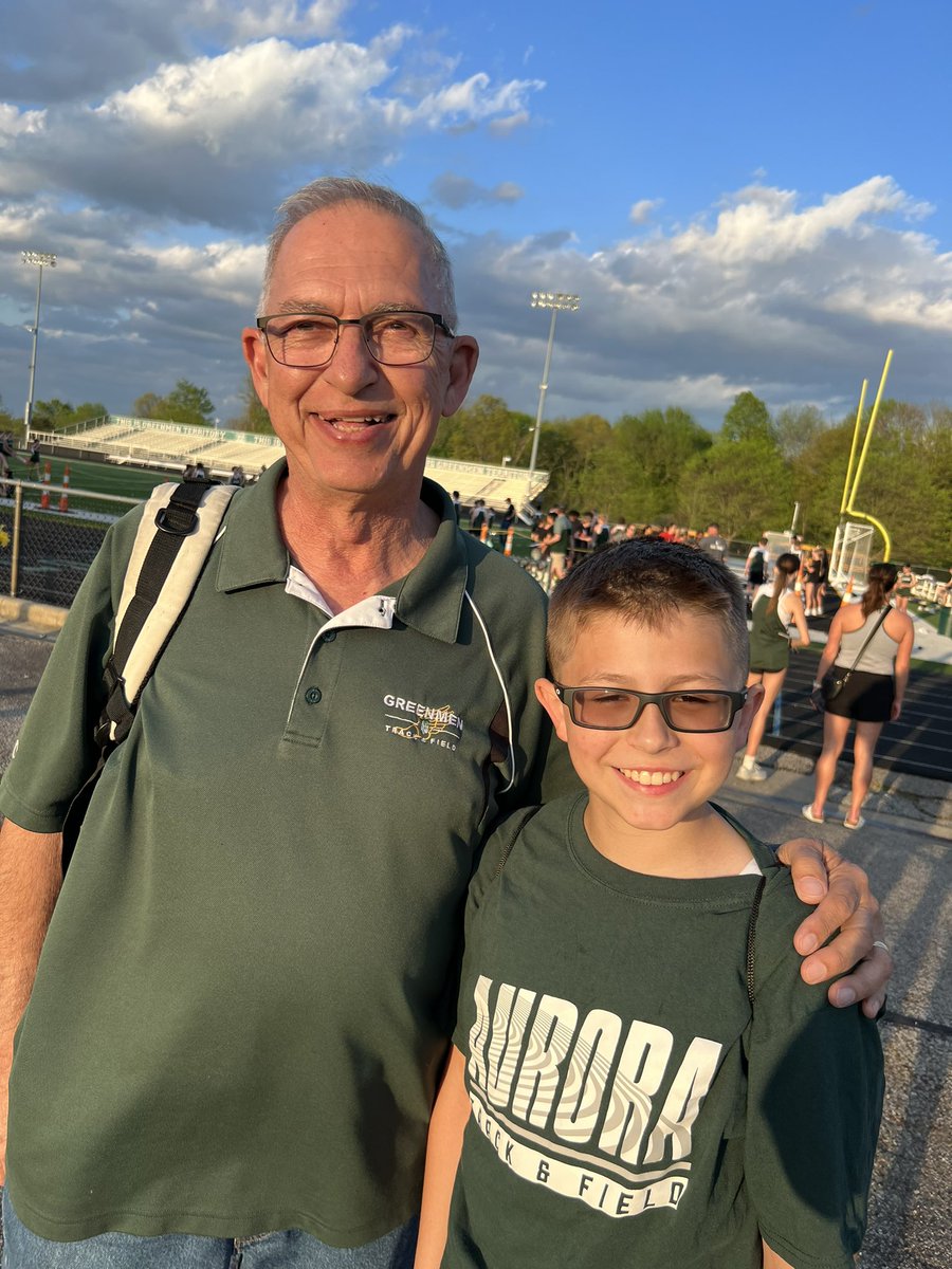 Thank you Mr Kudley for all that you do! Beautiful night for a track meet! @auroraathletics