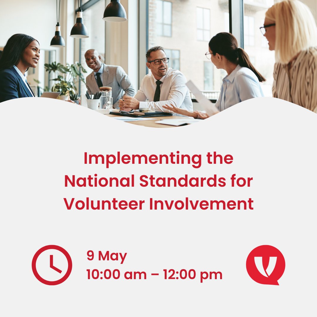 Join Volunteering Queensland on Thursday 9 May and gain the knowledge and skills required to implement the National Standards of Volunteer Involvement within your organisation!

Register today:volunteeringqld.org.au/training-event…

#NSVI #volunteermanagement #manager #nonprofit #training