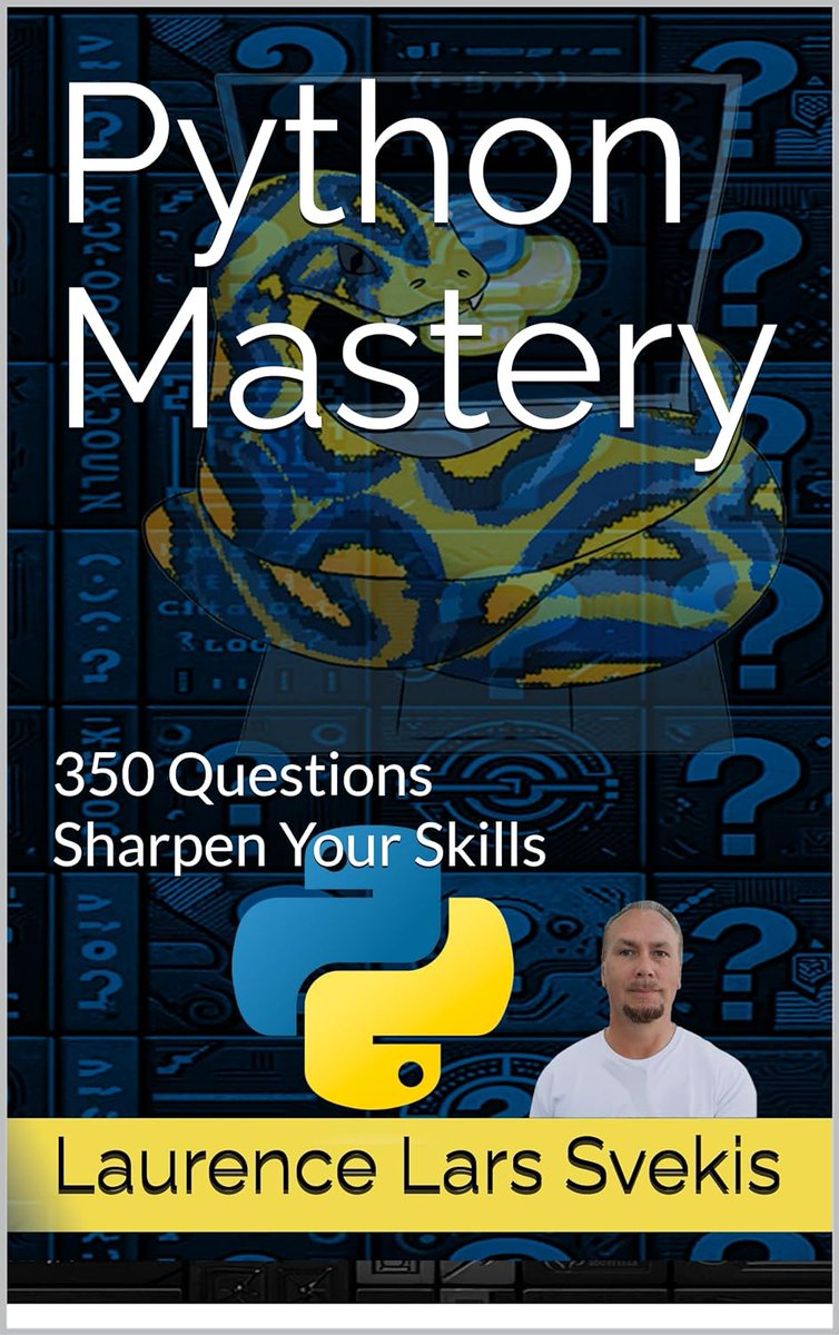 FREE Kindle 

Python Mastery: 350 Questions to Sharpen Your Skills (Test your Knowledge Questions and Answers Book 1) amzn.to/4dpxodi

#python #programming #developer #programmer #coding #coder #webdev #webdeveloper #webdevelopment  #machinelearning #datascience