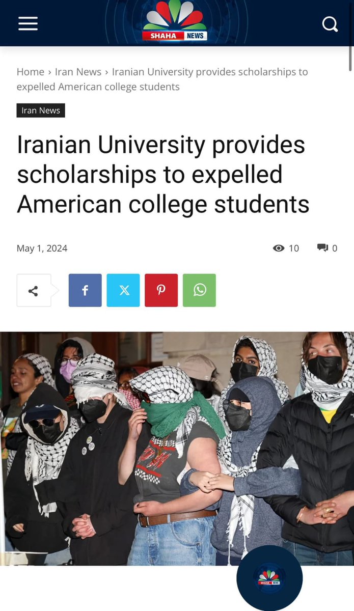 This made me laugh. Actually, great news. The more they can take, the better. 50 thousand, hopefully? An Iranian university offers scholarships to American college students expelled for participating in protests. #ColumbiaUniversity #Universities #yale4palestine