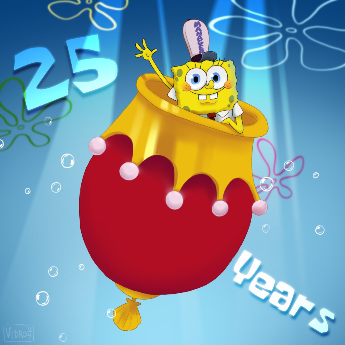 I love you spongebob 💙💚 #25yearsofspongebob #fanart