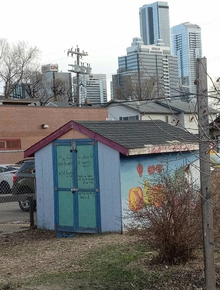 My garden shed at work 
What ive seen is shocking 
What ive learnt is more shocking 
Suffice to say I'm pissed off with the Alberta Government pertaining to addictions, mental health, and services available 
#yeg #yegdt #addiction #mentalhealth