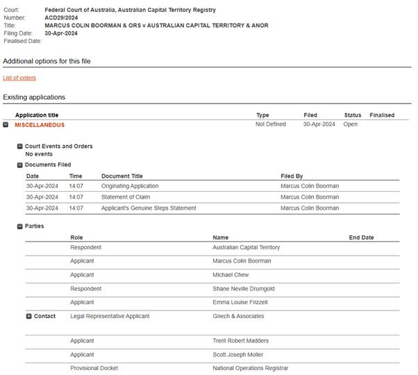 Why are the old media refusing to report the 5 AFP officers suing the ACT Government and Shane Drumgold for defamation? Screenshot of the Federal Court file is below. Background is here: kangaroocourtofaustralia.com/2024/05/01/cor… #auspol @AlboMP @NACCgovau