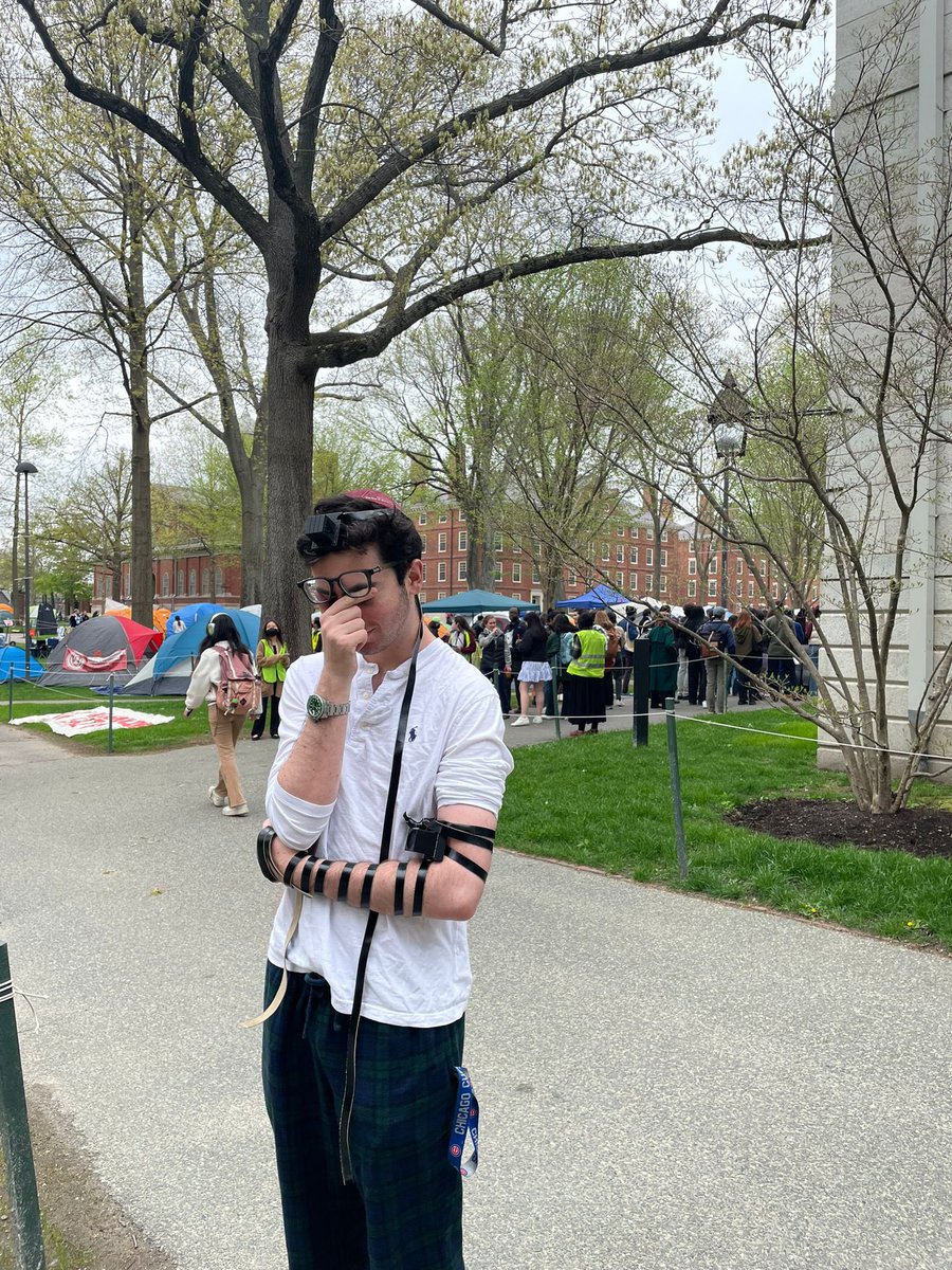 When Jews are hated, we love them more. When Judaism is publicly attacked, we honor and take pride in it, publicly. Pictured below: Students wrapping Tefillin and saying Shema in the yard with Zalman!!