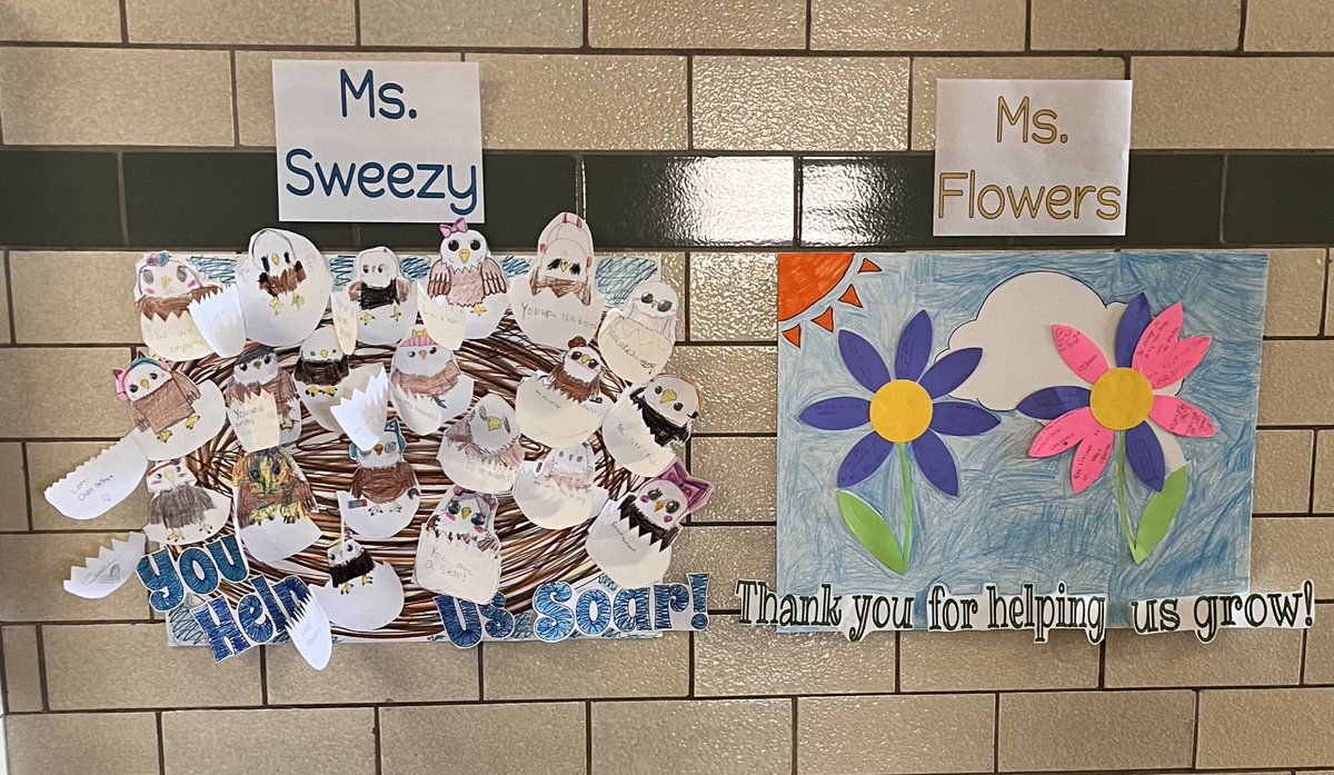 Mermaid2Teach's tweet photo. Room 208 joined the rest of Baldwin to show appreciation for our administrators. Happy Principal Appreciation day Ms. Sweezy and Ms. Flowers! https://t.co/M97a5itgCE