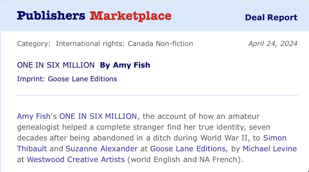 Congrats to @amyfishwrites! Can't wait!