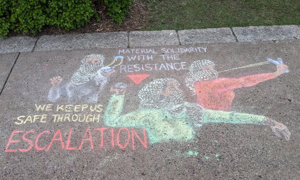 SOLID chalk art! University of Minnesota Divest and Gaza Solidarity encampment. The Mall, on campus, Minneapolis.  5-1-24 #GazaSolidarityEncampment  #FreePalestine #solidarityencampment