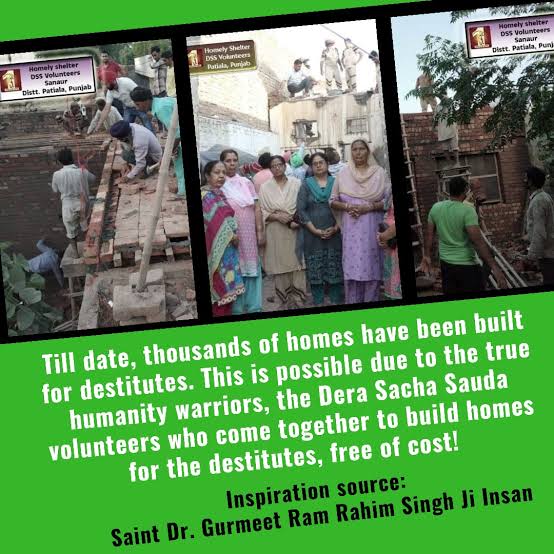 About 150 millions are homeless in the world. Till date, over 1900 homeless families have got a roof over their heads,these homes are constructed in a short period of time by Dera Sacha Sauda volunteers under Aashiya initiative started by Saint Ram Rahim. #HopeForHomeless