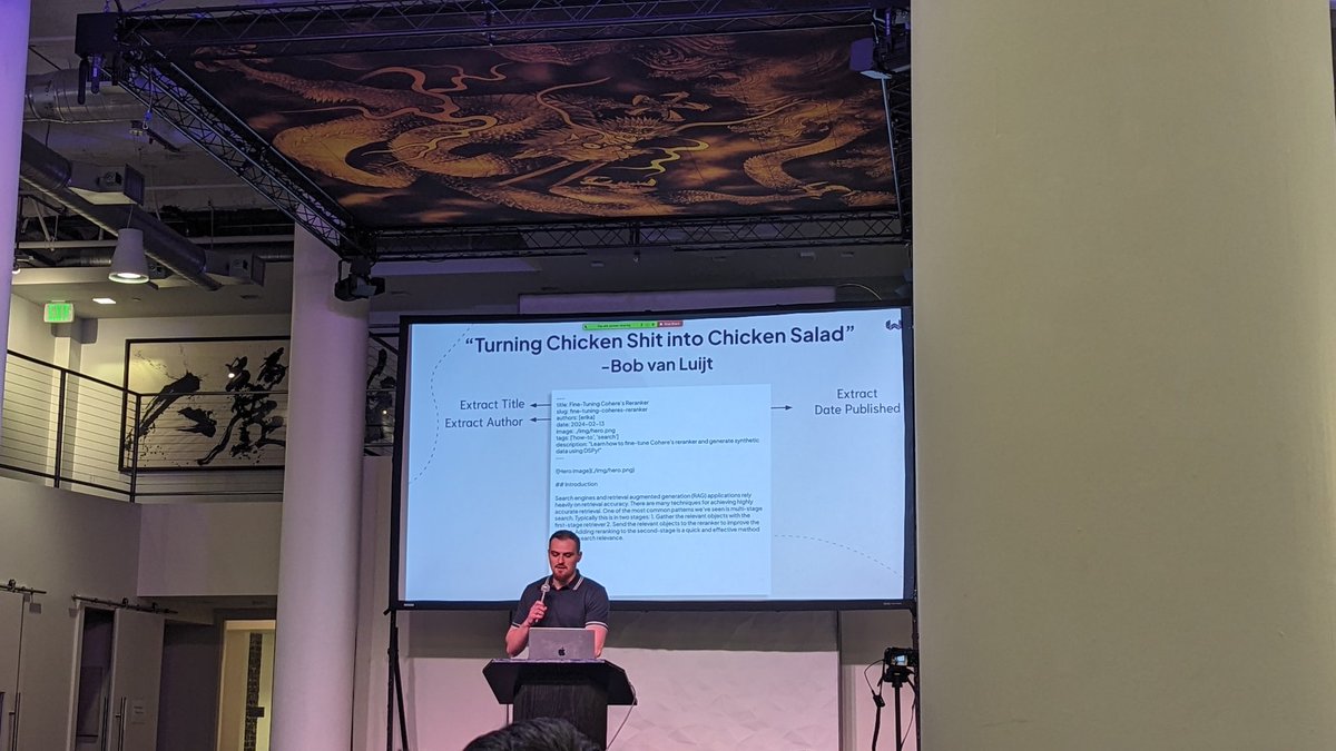 'Turning chicken shit into chicken salad'.. never heard that one until @CShorten30 mentioned at DSPy event