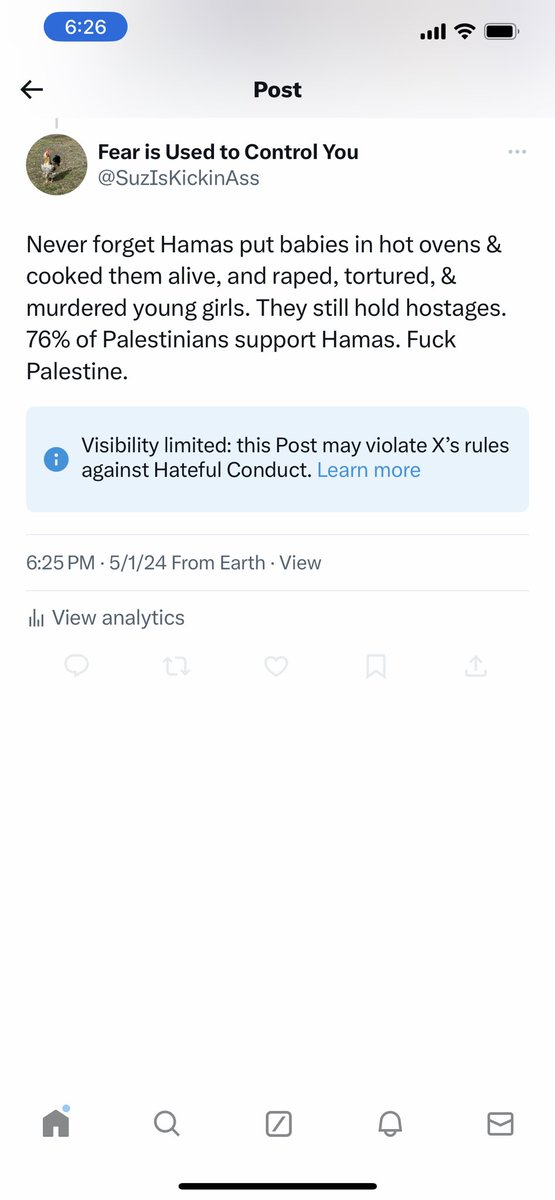 The truth gets limited viewing. #FuckPalestine #HamasTerrorists